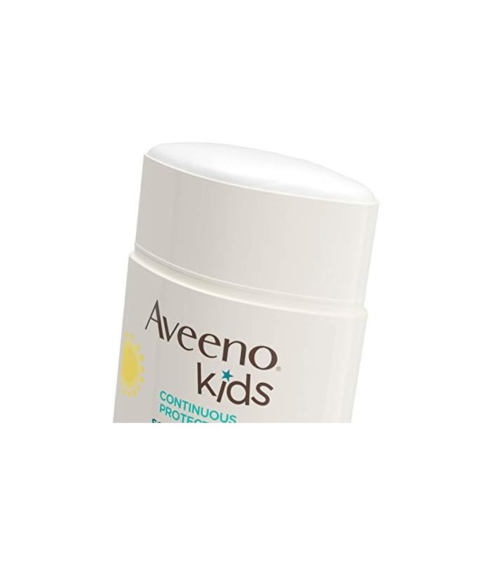 Aveeno Kids Protetor solar em bastão mineral de proteção contínua para pele sensível SPF 50, 100% óxido de zinco para rosto e co