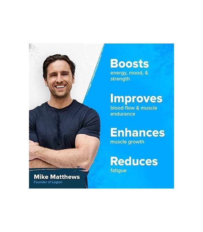 Suplemento pré-treino Legion Pulse - Bebida pré-treino totalmente natural de óxido nítrico para aumentar a energia, sem creatina