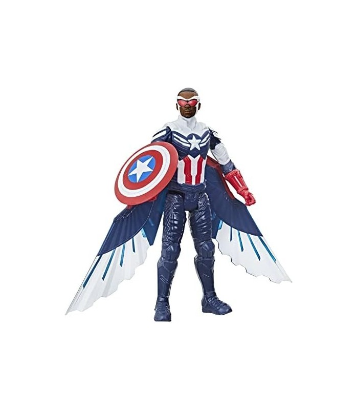 Avengers Marvel Studios Titan Hero Series Capitão América Action Brinquedo de 12 polegadas, inclui asas, para crianças de 4 anos