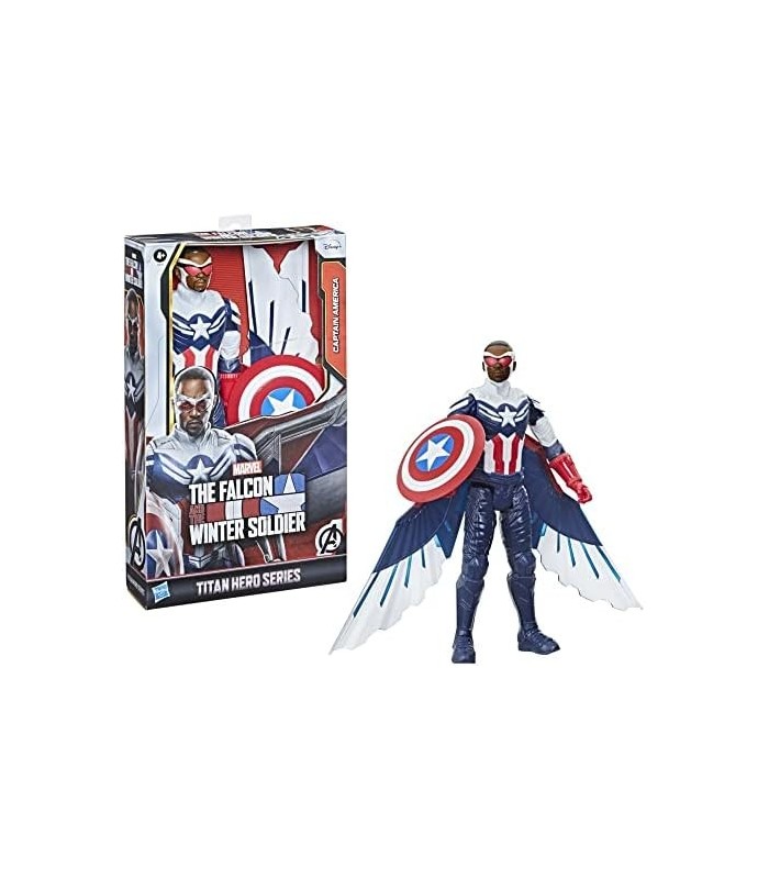 Avengers Marvel Studios Titan Hero Series Capitão América Action Brinquedo de 12 polegadas, inclui asas, para crianças de 4 anos