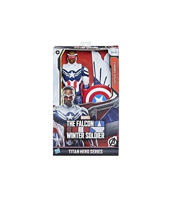 Avengers Marvel Studios Titan Hero Series Capitão América Action Brinquedo de 12 polegadas, inclui asas, para crianças de 4 anos