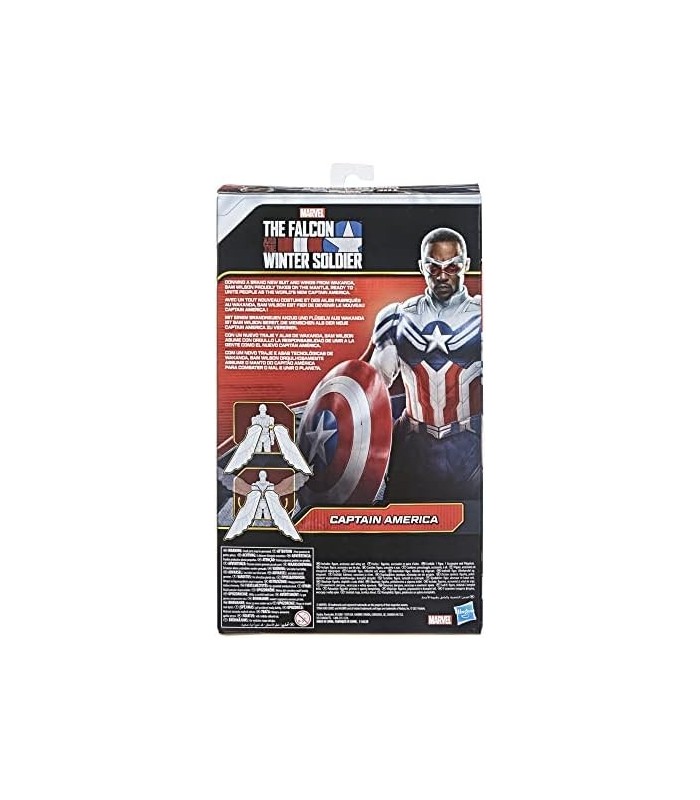 Avengers Marvel Studios Titan Hero Series Capitão América Action Brinquedo de 12 polegadas, inclui asas, para crianças de 4 anos