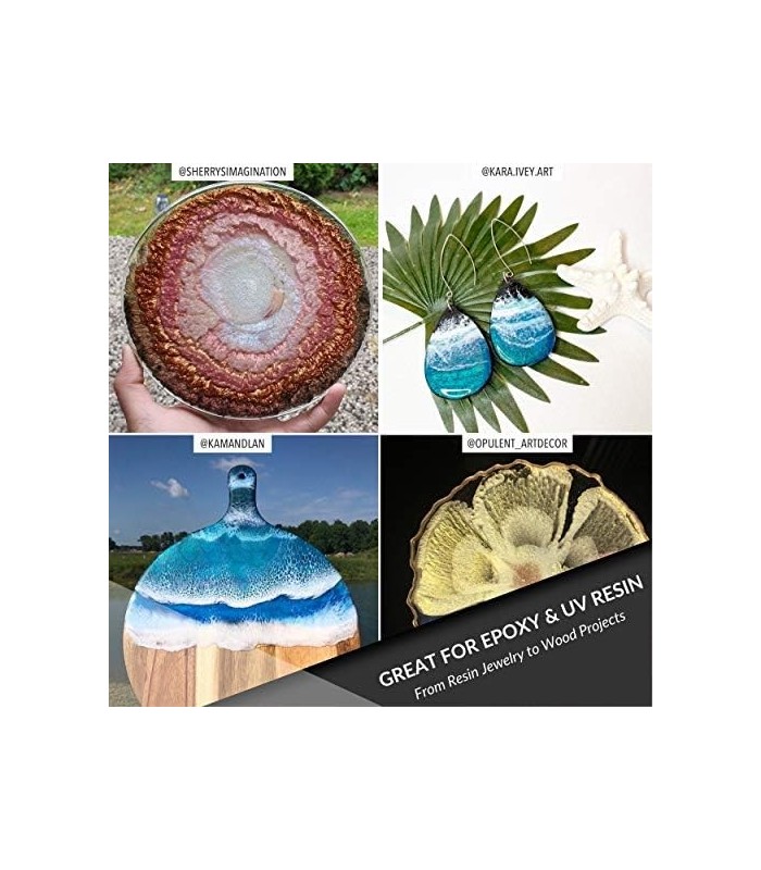 MEYSPRING Gemstones Collection Pó de Mica para Resina Epóxi - 100g - Cores Epóxi para Arte em Resina, Arte Geode - Pó de Resina