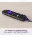 Roku Voice Remote Pro | Controle remoto de voz recarregável com controles de TV, localizador remoto perdido, audição privada, co