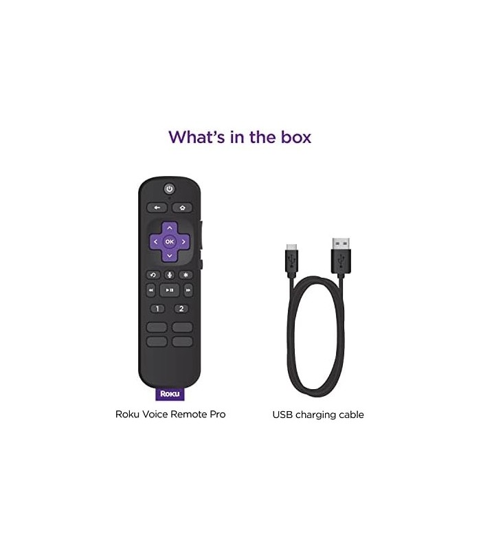 Roku Voice Remote Pro | Controle remoto de voz recarregável com controles de TV, localizador remoto perdido, audição privada, co