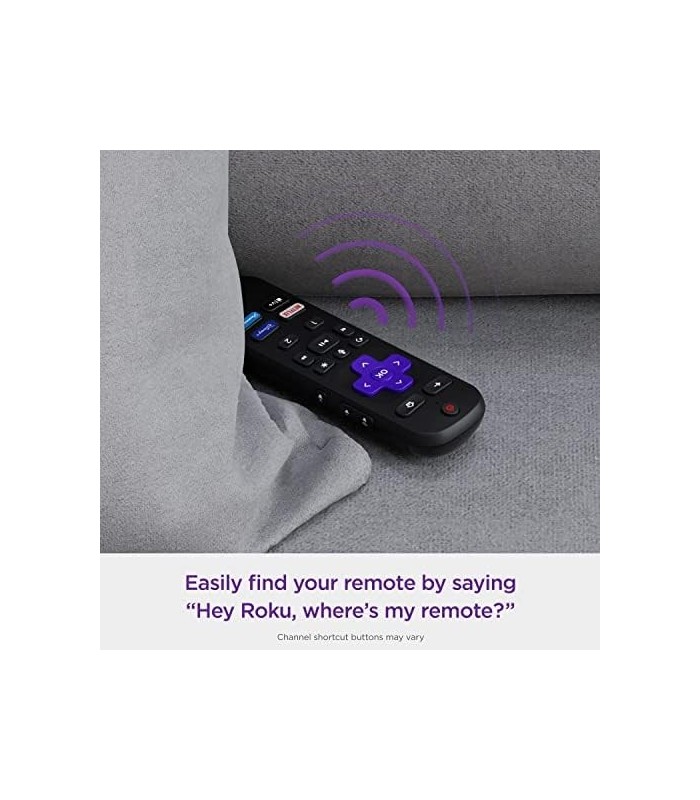 Roku Voice Remote Pro | Controle remoto de voz recarregável com controles de TV, localizador remoto perdido, audição privada, co