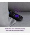 Roku Voice Remote Pro | Controle remoto de voz recarregável com controles de TV, localizador remoto perdido, audição privada, co