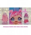 MGAS Glitter BABYZ Boneca de floco de neve de janeiro com 3 mudanças mágicas de cor, cabelo azul, roupa de flocos de neve de inv