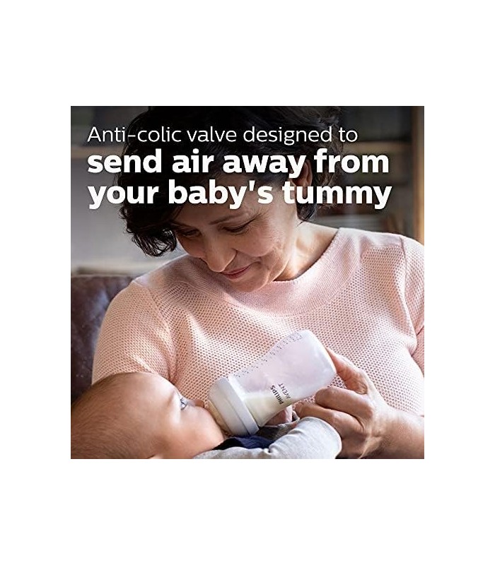 Mamadeira de vidro natural Philips AVENT com mamilo de resposta natural, transparente, 8 onças, 4 unidades,