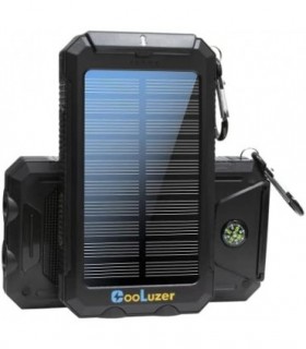 Solar Power Bank 36800mah, Carregador Solar Power Bank com saídas 18W PD 5V 3.1A, IP67 à prova døágua, Bateria de grau A+ com LE