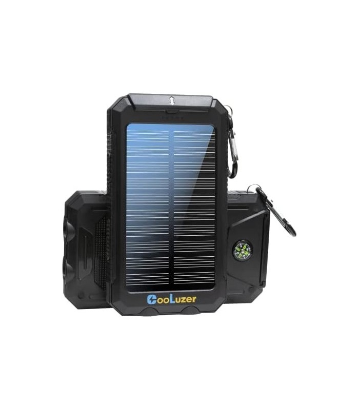 Solar Power Bank 36800mah, Carregador Solar Power Bank com saídas 18W PD 5V 3.1A, IP67 à prova døágua, Bateria de grau A+ com LE