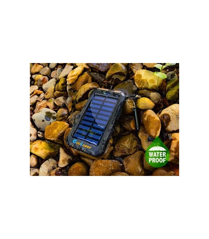 Solar Power Bank 36800mah, Carregador Solar Power Bank com saídas 18W PD 5V 3.1A, IP67 à prova døágua, Bateria de grau A+ com LE