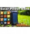 Solar Power Bank 36800mah, Carregador Solar Power Bank com saídas 18W PD 5V 3.1A, IP67 à prova døágua, Bateria de grau A+ com LE