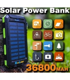 Carregador Solar Power Bank 36800mah, 18W PD 5V * 3.1A Carregamento rápido, QC3.0 Carregador portátil Solar Power Bank, IP67 Ace
