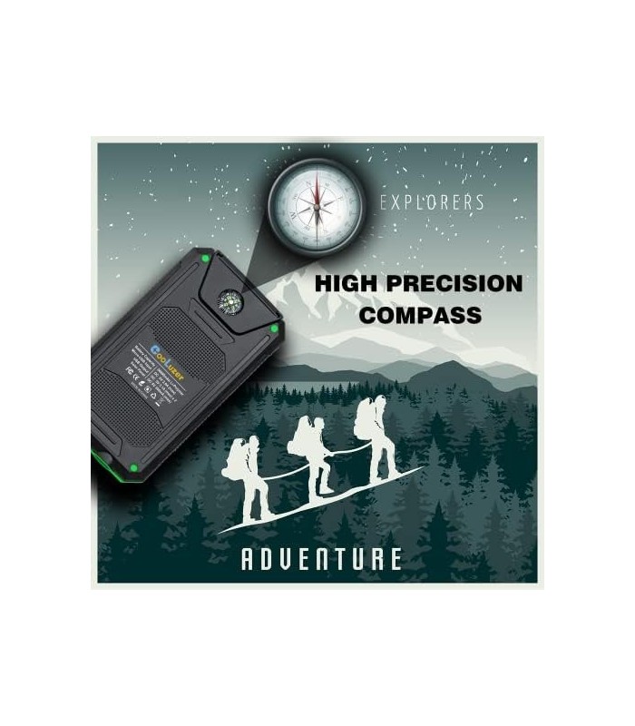 Carregador Solar Power Bank 36800mah, 18W PD 5V * 3.1A Carregamento rápido, QC3.0 Carregador portátil Solar Power Bank, IP67 Ace