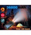 Carregador Solar Power Bank 36800mah, 18W PD 5V * 3.1A Carregamento rápido, QC3.0 Carregador portátil Solar Power Bank, IP67 Ace
