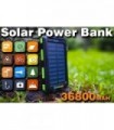 Carregador Solar Power Bank 36800mah, 18W PD 5V * 3.1A Carregamento rápido, QC3.0 Carregador portátil Solar Power Bank, IP67 Ace