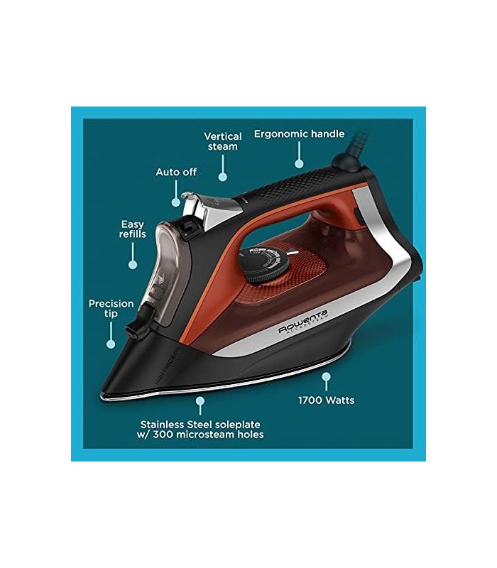 Rowenta Access Steam Iron, 1700 watts, Preto