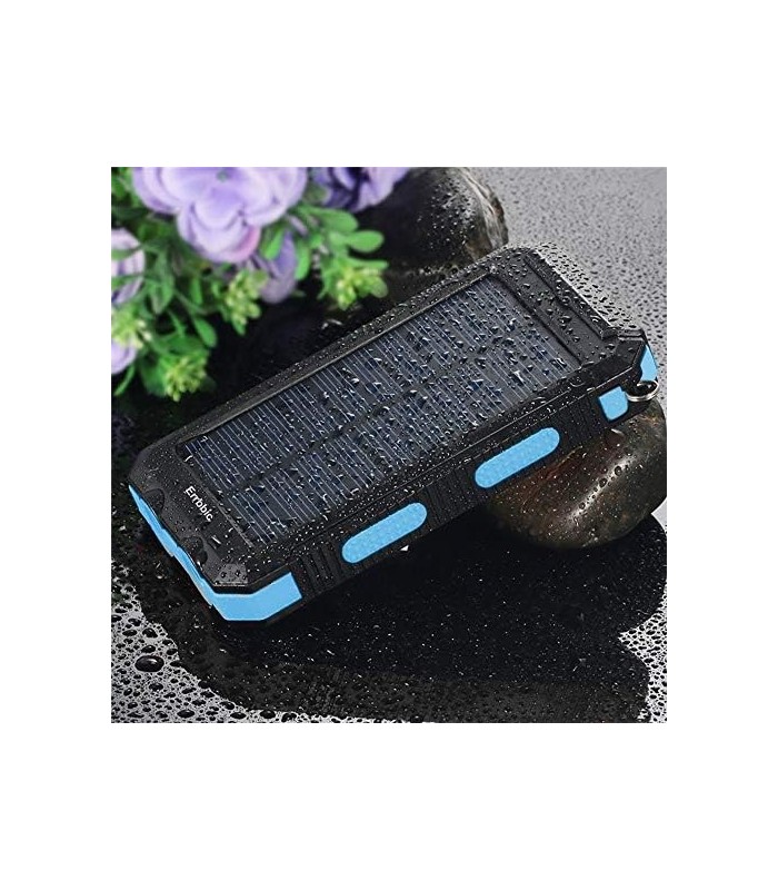 ERRBBIC Solar Power Bank Carregador Portátil 20000mAh Carregador de Backup de Bateria À Prova Dø Água Carregador de Painel Solar