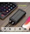 X-DRAGON Solar Power Bank 24000mAh Bateria externa Carregador portátil, saída dupla de 5V USB, bússola dupla integrada, carregam