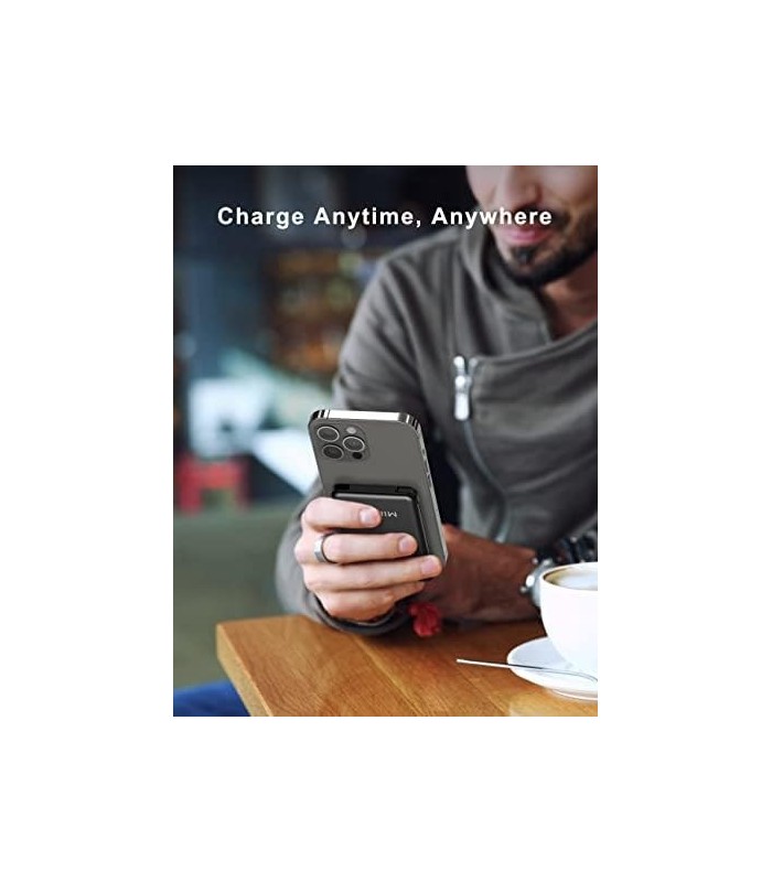 6000mah Ultra Slim Cabos embutidos Power Bank, Tamanho do cartão Cabos USB C integrados Bateria Carregador portátil para telefon