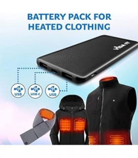 Vida IT Slim 5V 2A Power Bank para Colete Aquecido Recarregável Jaqueta Aquecida Bateria Tamanho de Bolso Fino 5000mAh Carregado