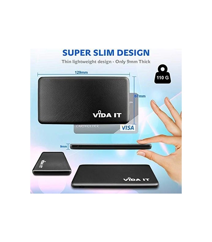 Vida IT Slim 5V 2A Power Bank para Colete Aquecido Recarregável Jaqueta Aquecida Bateria Tamanho de Bolso Fino 5000mAh Carregado