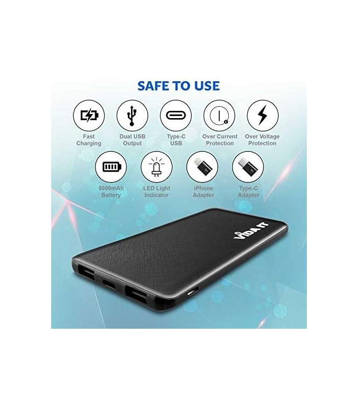 Vida IT Slim 5V 2A Power Bank para Colete Aquecido Recarregável Jaqueta Aquecida Bateria Tamanho de Bolso Fino 5000mAh Carregado