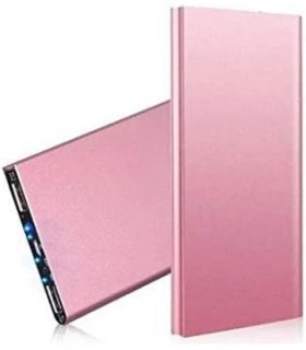 KaruSale Ultra Thin 20000mAh Carregador de Bateria Externo Portátil Power Bank para Celular (Rose Gold)