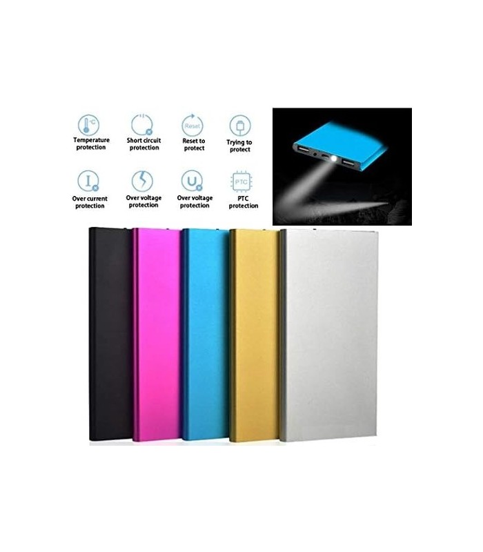 KaruSale Ultra Thin 20000mAh Carregador de Bateria Externo Portátil Power Bank para Celular (Rose Gold)