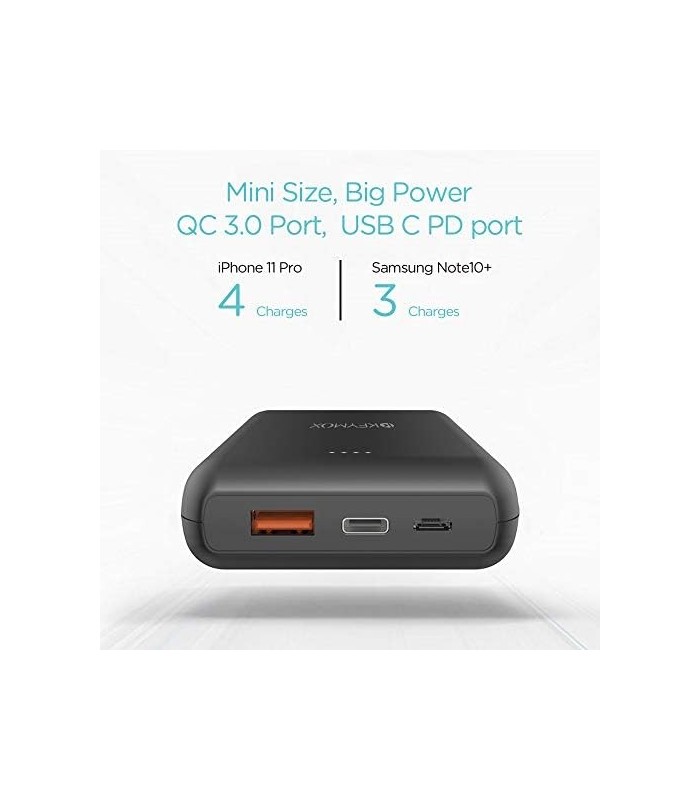 Carregador portátil, KEYMOX 20000mAh Power Bank com tecnologia Quick Charge 3.0 e fornecimento de energia USB-C de 18 W, bateria