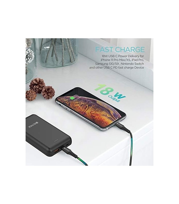 Carregador portátil, KEYMOX 20000mAh Power Bank com tecnologia Quick Charge 3.0 e fornecimento de energia USB-C de 18 W, bateria
