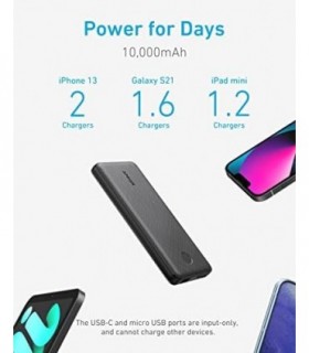 Carregador Portátil Anker, 313 Power Bank (PowerCore Slim 10K) Bateria de 10.000 mAh com Tecnologia de Carregamento PowerIQ e US