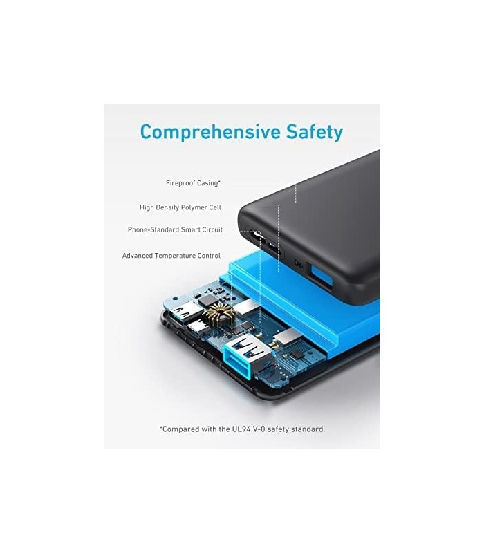 Carregador Portátil Anker, 313 Power Bank (PowerCore Slim 10K) Bateria de 10.000 mAh com Tecnologia de Carregamento PowerIQ e US