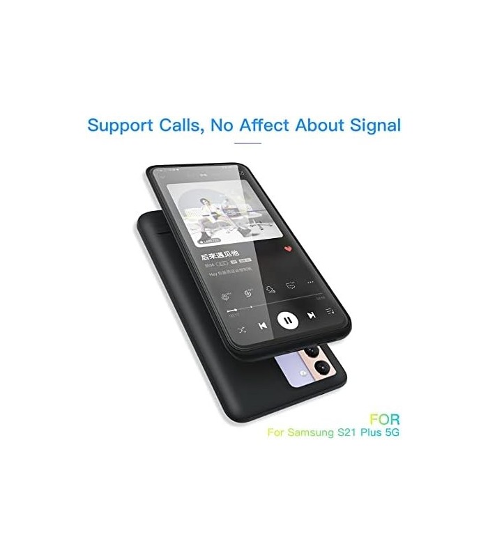 Estojo para Bateria Galaxy S21 Plus, Estojo de Carregamento de Bateria Recarregável de 5000mAh para Samsung Galaxy S21 Plus 6.7,