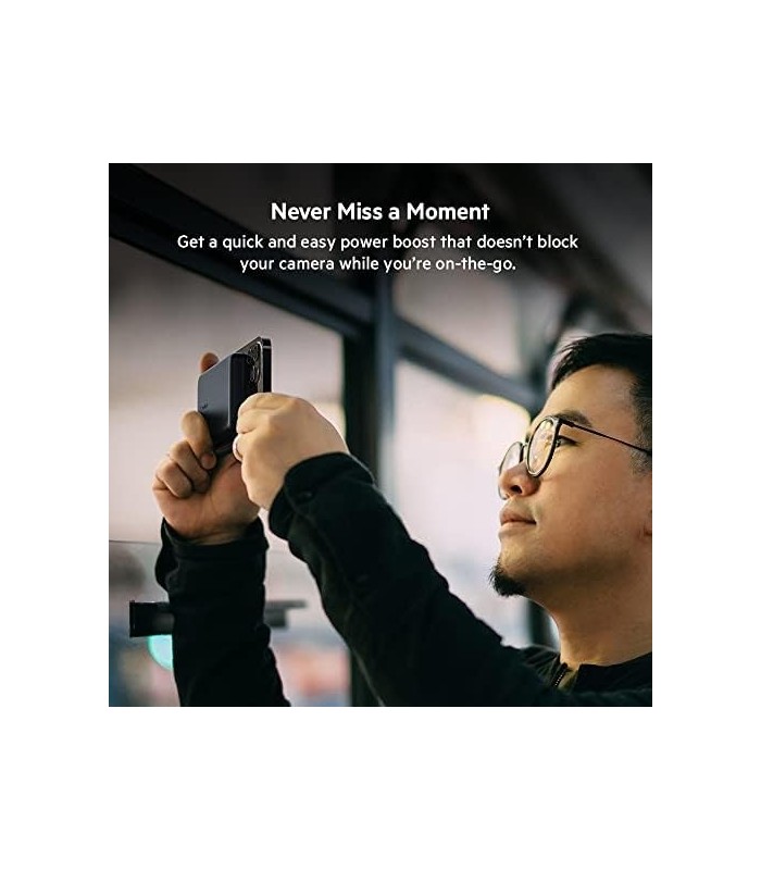 Belkin Wireless Power Bank compatível com carregamento sem fio de 7,5 W - banco de carregamento magnético portátil - compatível