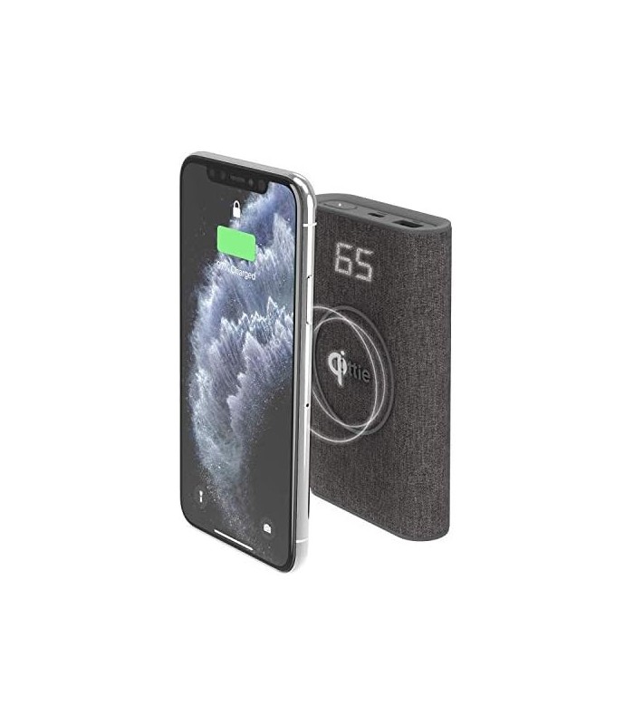 iOttie iON Wireless Go Power Bank Carregador Portátil | Carregamento sem fio Qi 10000mAH || Cinzas