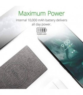 iOttie iON Wireless Go Power Bank Carregador Portátil | Carregamento sem fio Qi 10000mAH || Cinzas