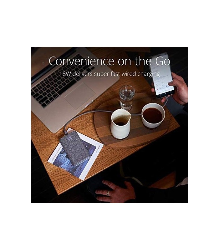 iOttie iON Wireless Go Power Bank Carregador Portátil | Carregamento sem fio Qi 10000mAH || Cinzas