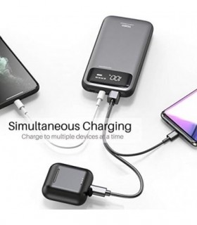 TOZO PB2 PD Power Bank de carregamento rápido 20000mAh com visor visível Carregador portátil 18W Bateria com portas de entrada d