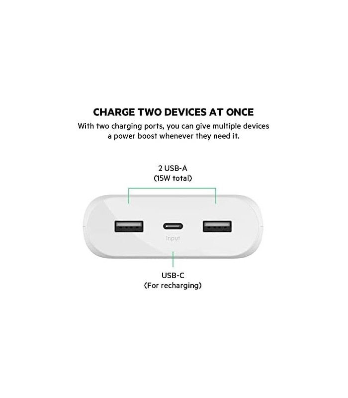 Belkin BoostCharge 20k mAh Power Bank - Carregador para iPhone - Carregador portátil - Carregador USB C - Carregador tipo C - Ba