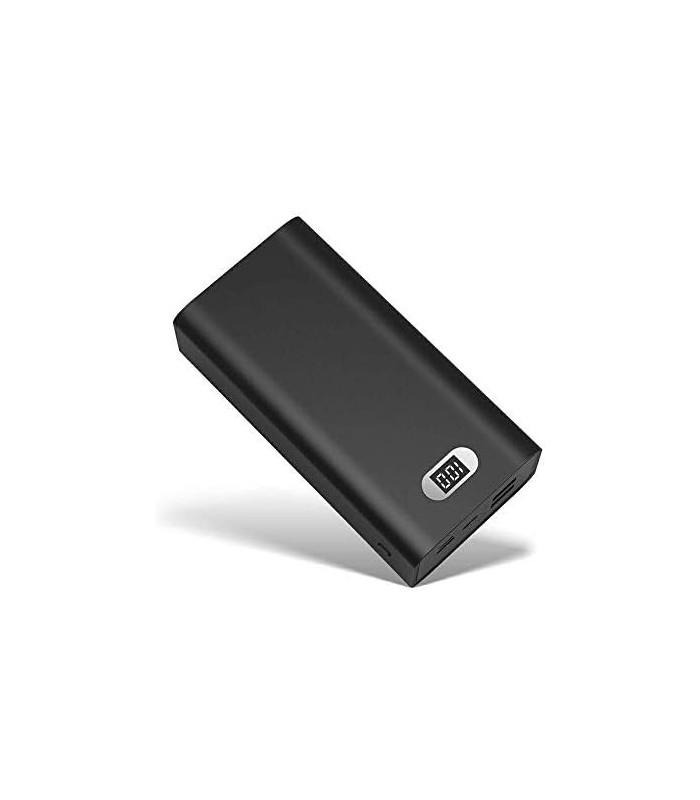 Carregador Portátil Mais Seguro 30000mAh, Bateria Externa Power Bank de 12W com Visor LCD Portas de Entrada Tripla e Saída Dupla