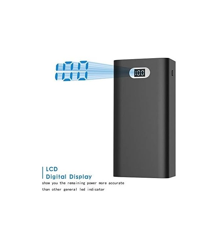 Carregador Portátil Mais Seguro 30000mAh, Bateria Externa Power Bank de 12W com Visor LCD Portas de Entrada Tripla e Saída Dupla