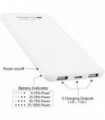 Attom Tech Triple USB Outputs Super Slim Power Bank Ultra Thin, 5000mAh Mini Carregador Portátil Bateria de Telefone Externo Tom