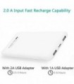 Attom Tech Triple USB Outputs Super Slim Power Bank Ultra Thin, 5000mAh Mini Carregador Portátil Bateria de Telefone Externo Tom