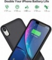 Capa de Bateria QTshine para iPhone XR, Mais Recente [6800mAh] Capa Protetora de Carregamento Portátil Recarregável Estendida Ba