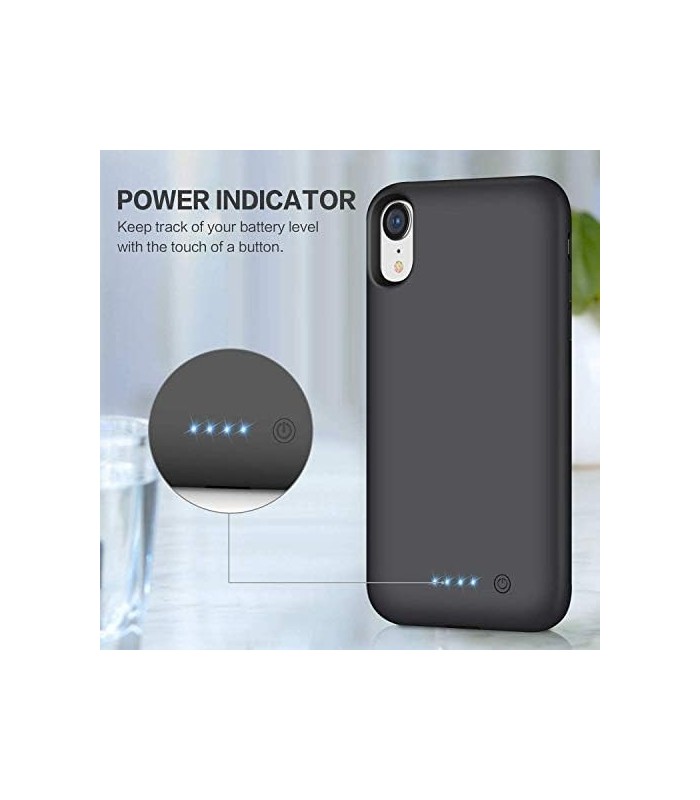 Capa de Bateria QTshine para iPhone XR, Mais Recente [6800mAh] Capa Protetora de Carregamento Portátil Recarregável Estendida Ba