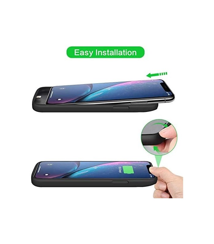 Capa de Bateria QTshine para iPhone XR, Mais Recente [6800mAh] Capa Protetora de Carregamento Portátil Recarregável Estendida Ba