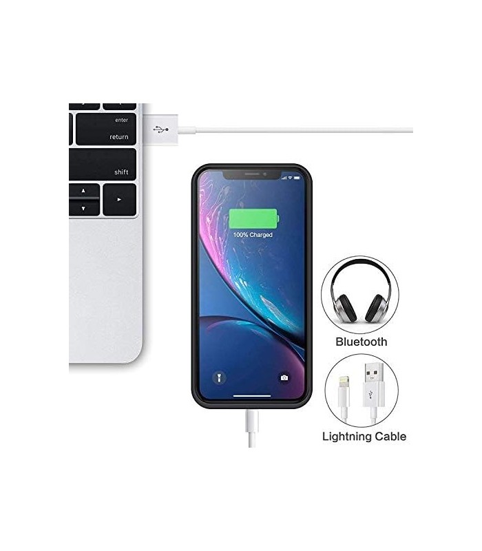 Capa de Bateria QTshine para iPhone XR, Mais Recente [6800mAh] Capa Protetora de Carregamento Portátil Recarregável Estendida Ba