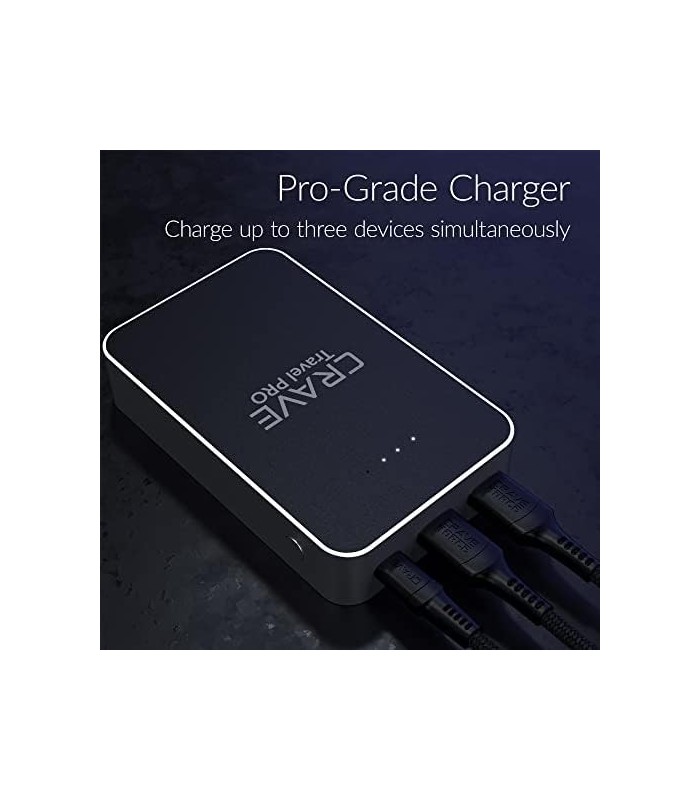 Crave Travel PRO Power Bank com 13400 mAh [Quick Charge QC 3.0 USB + Tipo C com PD] Carregador de bateria portátil